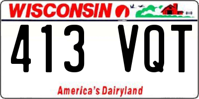 WI license plate 413VQT