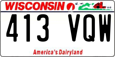WI license plate 413VQW