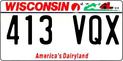 WI license plate 413VQX
