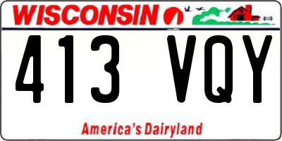 WI license plate 413VQY
