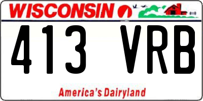 WI license plate 413VRB