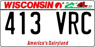 WI license plate 413VRC