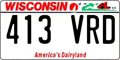 WI license plate 413VRD