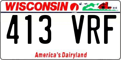 WI license plate 413VRF