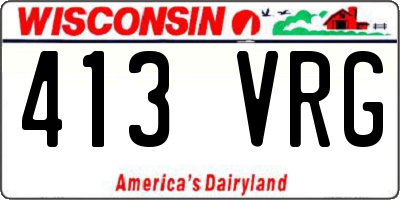 WI license plate 413VRG