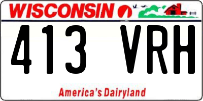 WI license plate 413VRH