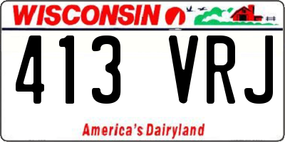 WI license plate 413VRJ