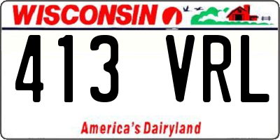 WI license plate 413VRL