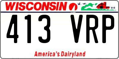 WI license plate 413VRP