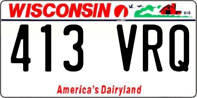 WI license plate 413VRQ