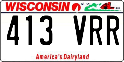 WI license plate 413VRR