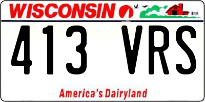 WI license plate 413VRS