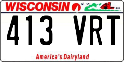 WI license plate 413VRT