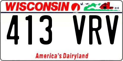 WI license plate 413VRV