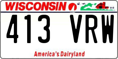 WI license plate 413VRW