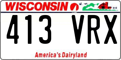 WI license plate 413VRX