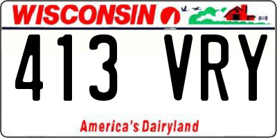 WI license plate 413VRY