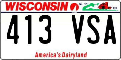 WI license plate 413VSA
