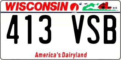 WI license plate 413VSB