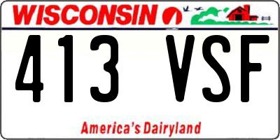 WI license plate 413VSF