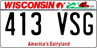WI license plate 413VSG