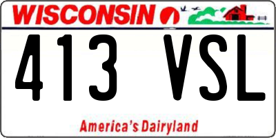 WI license plate 413VSL