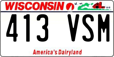 WI license plate 413VSM