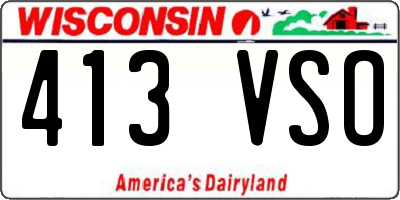 WI license plate 413VSO
