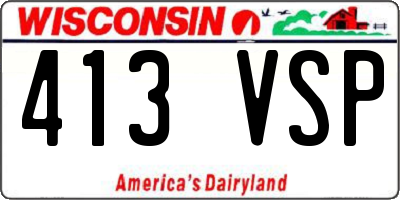 WI license plate 413VSP
