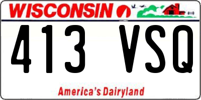 WI license plate 413VSQ