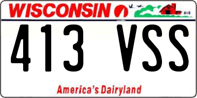 WI license plate 413VSS