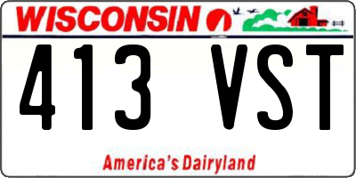 WI license plate 413VST