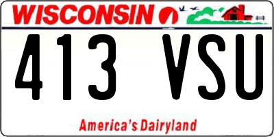 WI license plate 413VSU