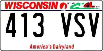 WI license plate 413VSV