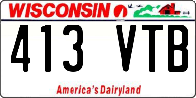 WI license plate 413VTB