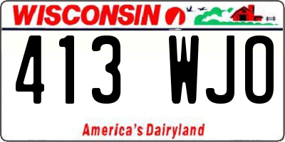 WI license plate 413WJO