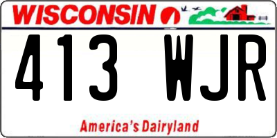 WI license plate 413WJR