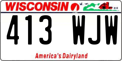 WI license plate 413WJW