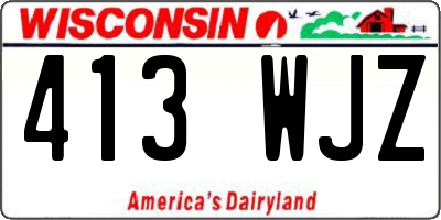 WI license plate 413WJZ