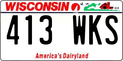WI license plate 413WKS