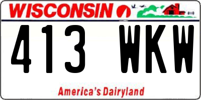 WI license plate 413WKW