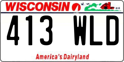 WI license plate 413WLD