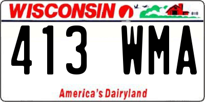 WI license plate 413WMA