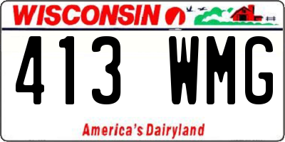 WI license plate 413WMG