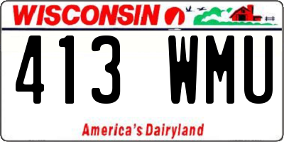 WI license plate 413WMU