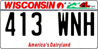 WI license plate 413WNH