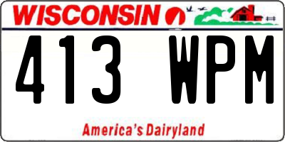 WI license plate 413WPM