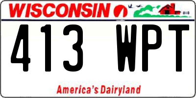 WI license plate 413WPT