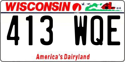 WI license plate 413WQE