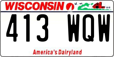 WI license plate 413WQW